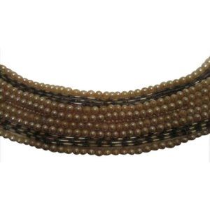 *Cream And Silver Metallic Vintage Pearl Beaded Collar Scarf